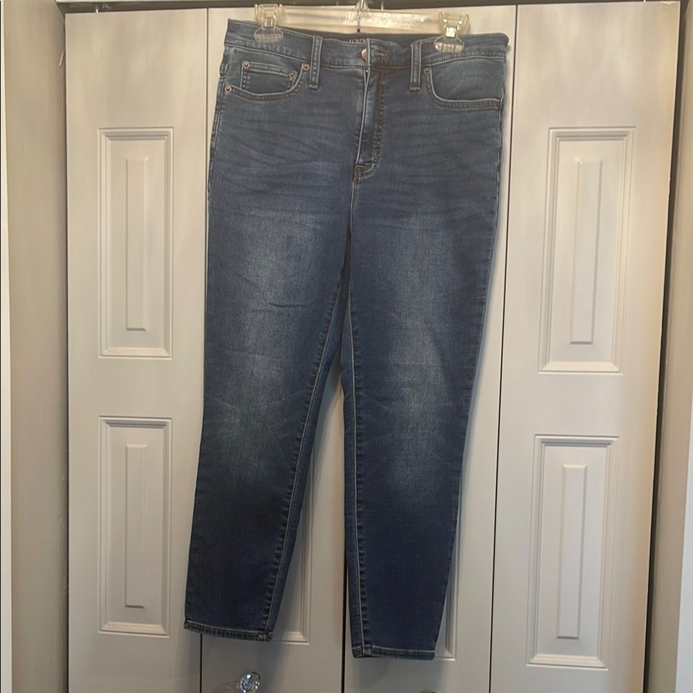 J Crew 10 inch High Rise Skinny Petite Blue Jeans